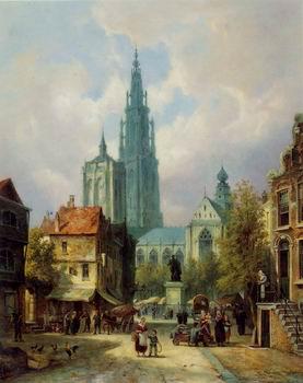 unknow artist European city landscape, street landsacpe, construction, frontstore, building and architecture. 321 Germany oil painting art